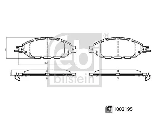 Stabdžių trinkelių rinkinys, diskinis stabdys FEBI BILSTEIN 1003195