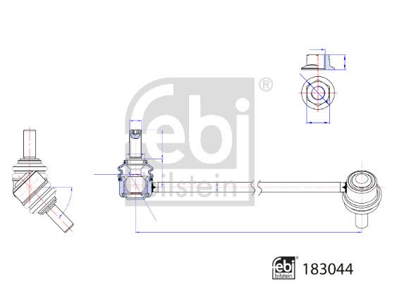 Link/Coupling Rod, stabiliser bar FEBI BILSTEIN 183044