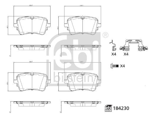 Brake Pad Set, disc brake FEBI BILSTEIN 184230