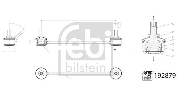 Link/Coupling Rod, stabiliser bar FEBI BILSTEIN 192879