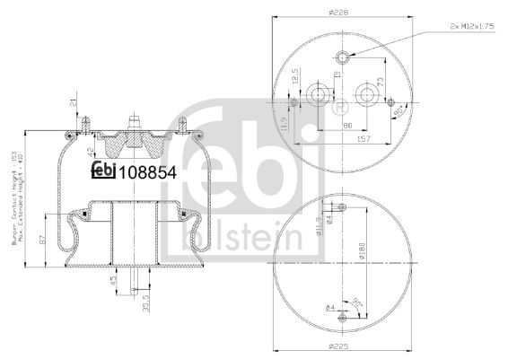 Балон пневматичної ресори, пневматична підвіска FEBI BILSTEIN 108854