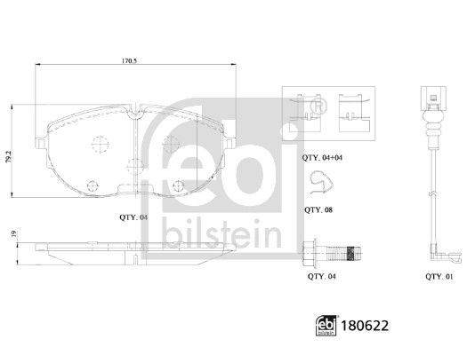 Brake Pad Set, disc brake FEBI BILSTEIN 180622