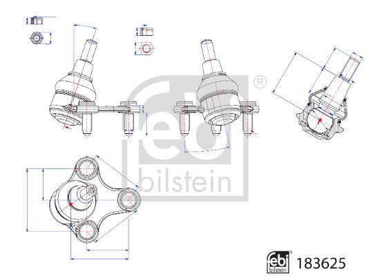 Нижній/верхній кульовий шарнір FEBI BILSTEIN 183625