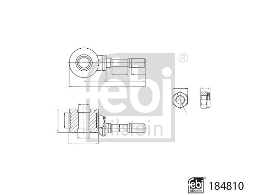 Link/Coupling Rod, stabiliser bar FEBI BILSTEIN 184810