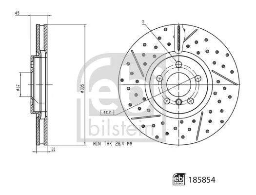 Stabdžių diskas FEBI BILSTEIN 185854