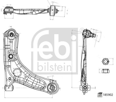 Control/Trailing Arm, wheel suspension FEBI BILSTEIN 185902