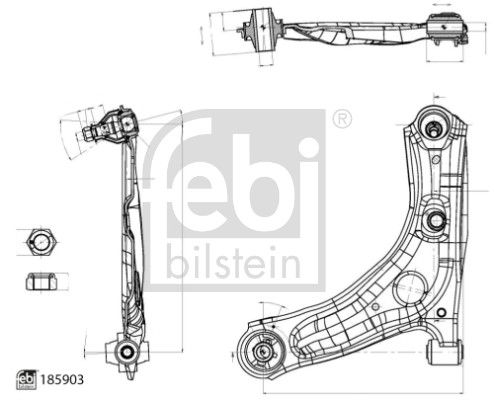 Vikšro valdymo svirtis FEBI BILSTEIN 185903