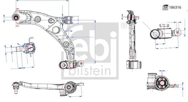 Vikšro valdymo svirtis FEBI BILSTEIN 186316