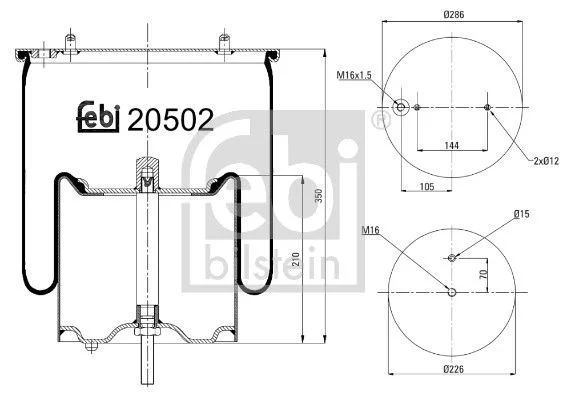 Балон пневматичної ресори, пневматична підвіска FEBI BILSTEIN 20502