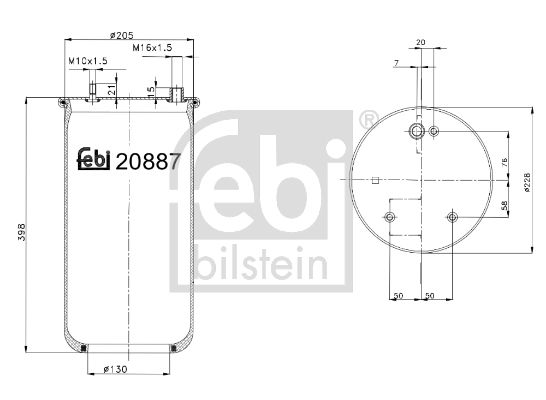 Балон пневматичної ресори, пневматична підвіска FEBI BILSTEIN 20887