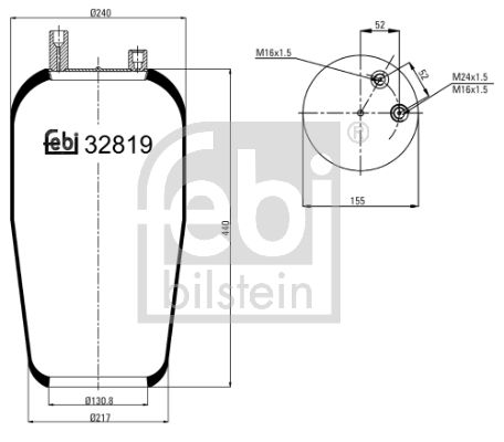 Балон пневматичної ресори, пневматична підвіска FEBI BILSTEIN 32819