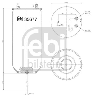 Dėklas, pneumatinė pakaba FEBI BILSTEIN 35677