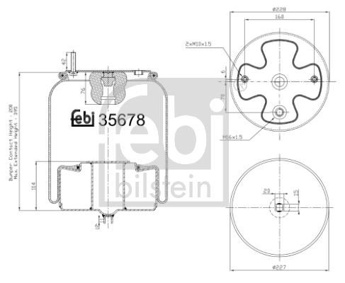 Dėklas, pneumatinė pakaba FEBI BILSTEIN 35678