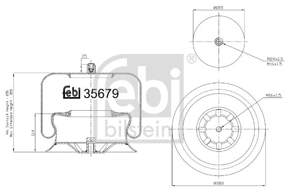 Балон пневматичної ресори, пневматична підвіска FEBI BILSTEIN 35679