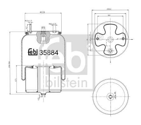 Балон пневматичної ресори, пневматична підвіска FEBI BILSTEIN 35884