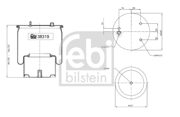 Балон пневматичної ресори, пневматична підвіска FEBI BILSTEIN 38319