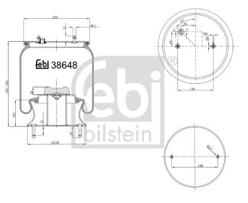 Dėklas, pneumatinė pakaba FEBI BILSTEIN 38648