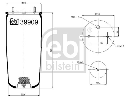 Балон пневматичної ресори, пневматична підвіска FEBI BILSTEIN 39909