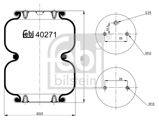 Dėklas, pneumatinė pakaba FEBI BILSTEIN 40271