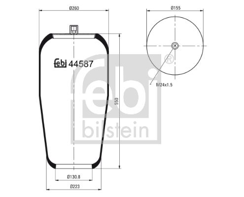 Dėklas, pneumatinė pakaba FEBI BILSTEIN 44587