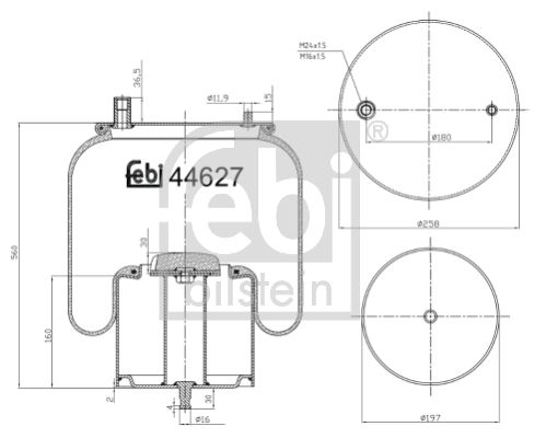 Dėklas, pneumatinė pakaba FEBI BILSTEIN 44627