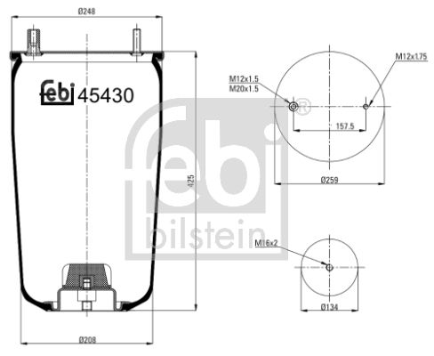 Bellow, air suspension FEBI BILSTEIN 45430