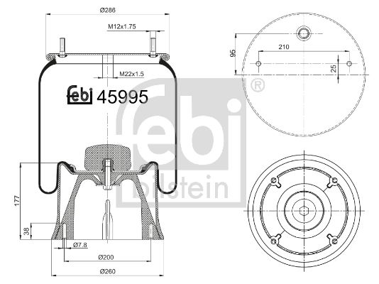 Dėklas, pneumatinė pakaba FEBI BILSTEIN 45995