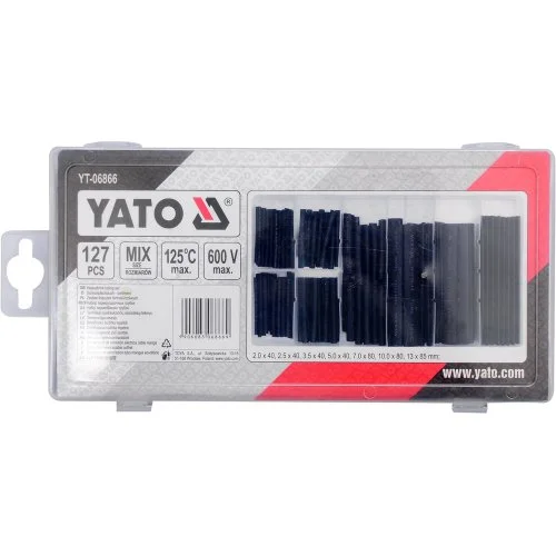 Termo žarnelės (kembrikai) juodi 127vnt YATO YT-06866