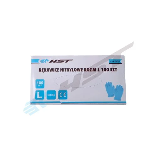 Nitrilinės pirštinės, dydis L, 100 vnt., mėlynos spalvos HST HST 0628