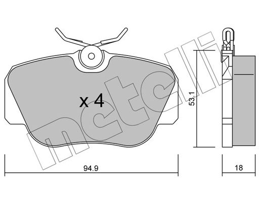 Brake Pad Set, disc brake METELLI 22-0041-0