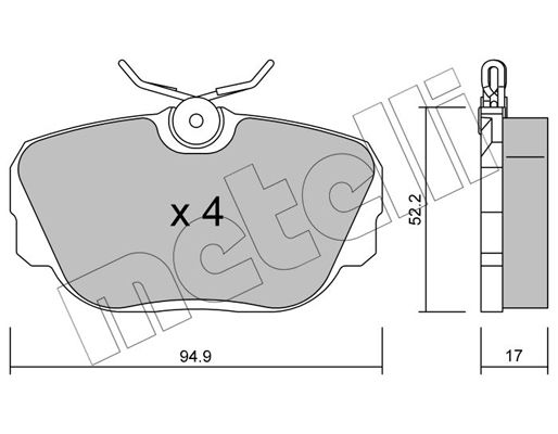 Brake Pad Set, disc brake METELLI 22-0042-0