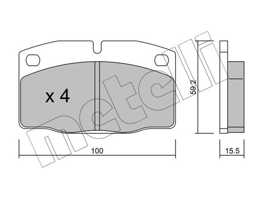 Brake Pad Set, disc brake METELLI 22-0044-0