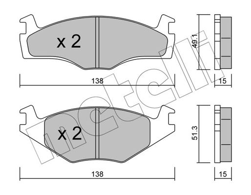 Brake Pad Set, disc brake METELLI 22-0045-0