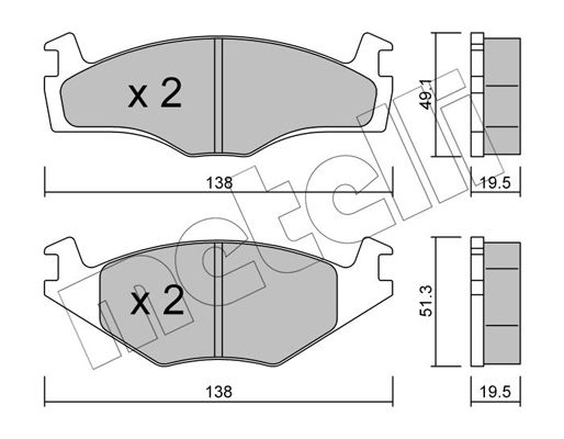 Brake Pad Set, disc brake METELLI 22-0045-1