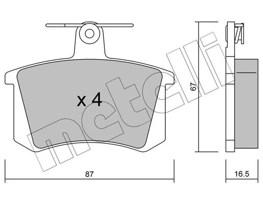 Brake Pad Set, disc brake METELLI 22-0048-0