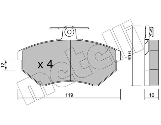 Brake Pad Set, disc brake METELLI 22-0050-0