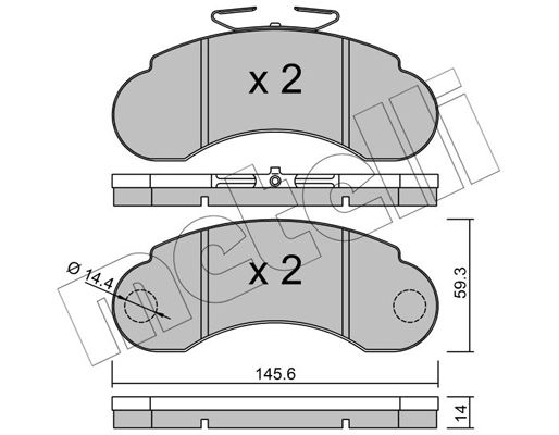 Brake Pad Set, disc brake METELLI 22-0055-0