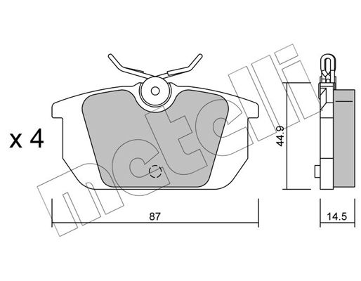 Brake Pad Set, disc brake METELLI 22-0064-0