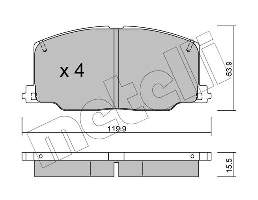 Brake Pad Set, disc brake METELLI 22-0067-0