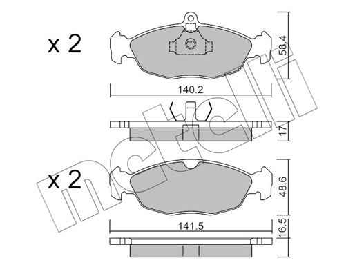 Brake Pad Set, disc brake METELLI 22-0077-0