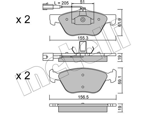 Brake Pad Set, disc brake METELLI 22-0083-1