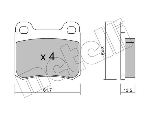 Brake Pad Set, disc brake METELLI 22-0092-0