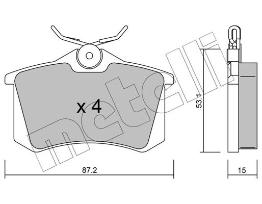 Brake Pad Set, disc brake METELLI 22-0100-0