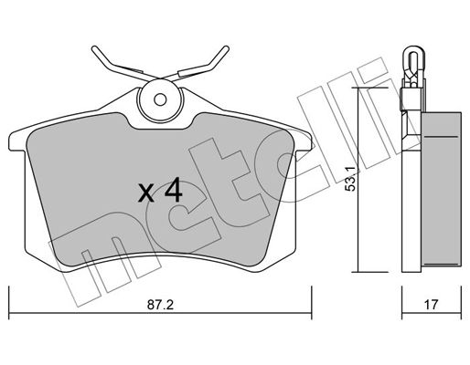 Brake Pad Set, disc brake METELLI 22-0100-1