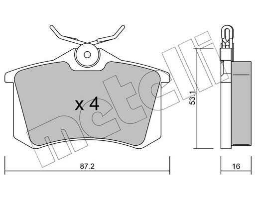 Brake Pad Set, disc brake METELLI 22-0100-2