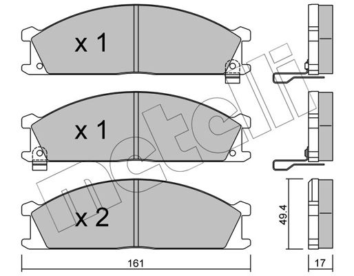 Brake Pad Set, disc brake METELLI 22-0107-1