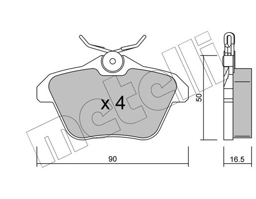 Brake Pad Set, disc brake METELLI 22-0113-0