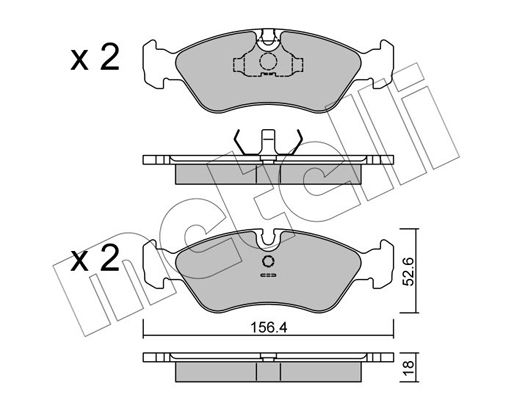 Brake Pad Set, disc brake METELLI 22-0117-0