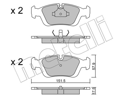 Brake Pad Set, disc brake METELLI 22-0124-0