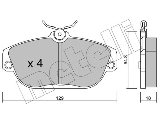 Brake Pad Set, disc brake METELLI 22-0132-0